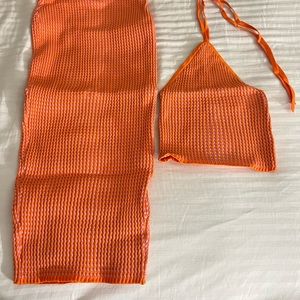 Mini skirt and halter top set